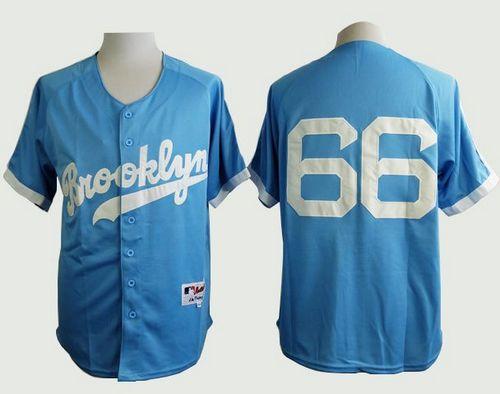 Dodgers #66 Yasiel Puig Light Blue Cooperstown Stitched MLB Jersey - Click Image to Close